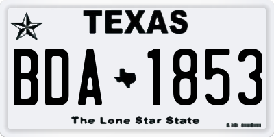TX license plate BDA1853