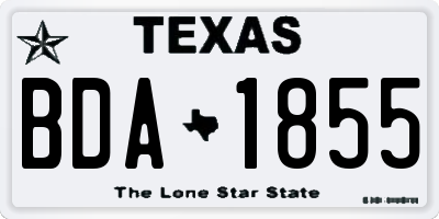 TX license plate BDA1855