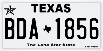 TX license plate BDA1856