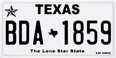 TX license plate BDA1859