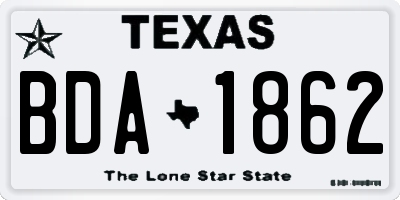 TX license plate BDA1862