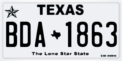 TX license plate BDA1863