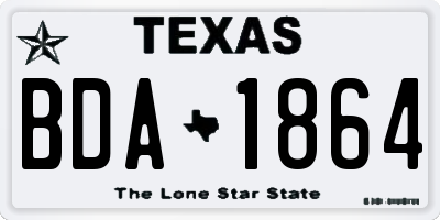 TX license plate BDA1864