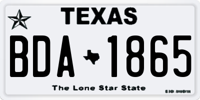 TX license plate BDA1865