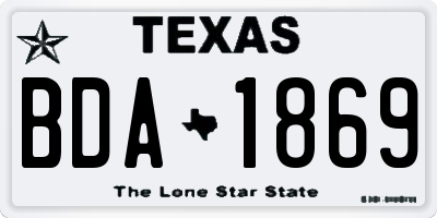 TX license plate BDA1869