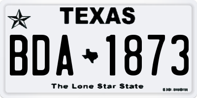 TX license plate BDA1873