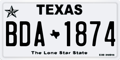 TX license plate BDA1874