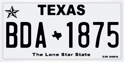 TX license plate BDA1875