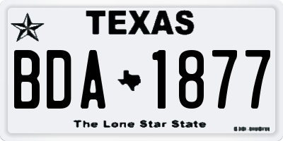 TX license plate BDA1877