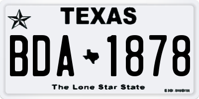 TX license plate BDA1878