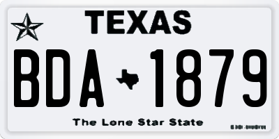TX license plate BDA1879