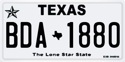 TX license plate BDA1880