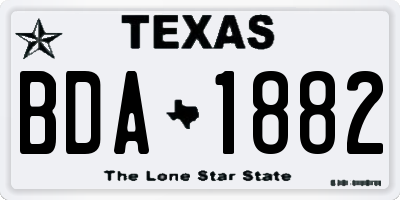 TX license plate BDA1882