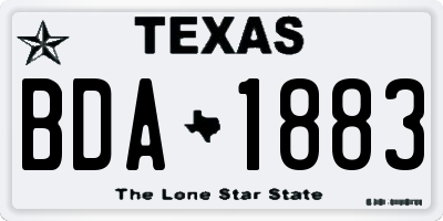 TX license plate BDA1883