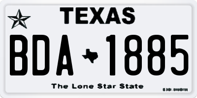 TX license plate BDA1885