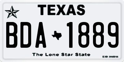 TX license plate BDA1889