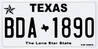 TX license plate BDA1890