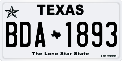 TX license plate BDA1893