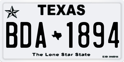 TX license plate BDA1894