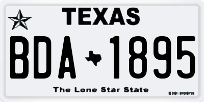 TX license plate BDA1895