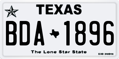 TX license plate BDA1896