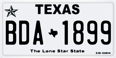 TX license plate BDA1899