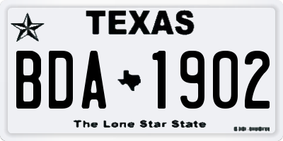 TX license plate BDA1902
