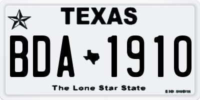 TX license plate BDA1910