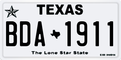 TX license plate BDA1911