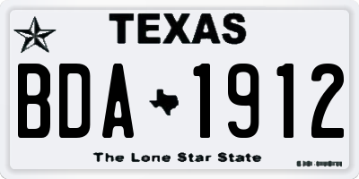 TX license plate BDA1912