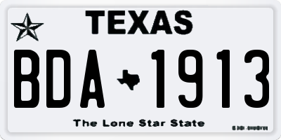 TX license plate BDA1913