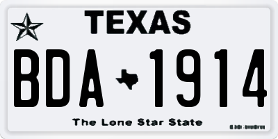TX license plate BDA1914