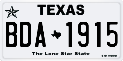 TX license plate BDA1915