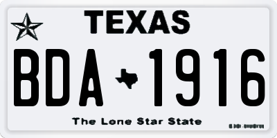 TX license plate BDA1916