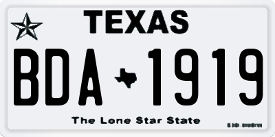 TX license plate BDA1919