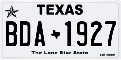TX license plate BDA1927