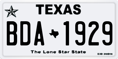TX license plate BDA1929