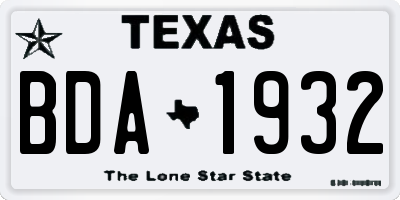 TX license plate BDA1932