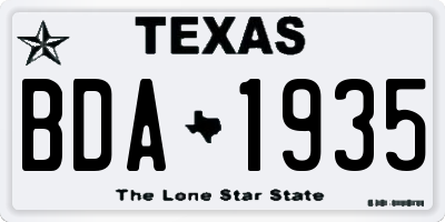 TX license plate BDA1935
