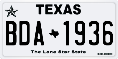 TX license plate BDA1936