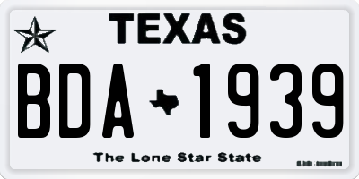 TX license plate BDA1939