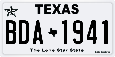 TX license plate BDA1941
