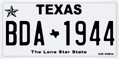 TX license plate BDA1944