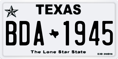 TX license plate BDA1945
