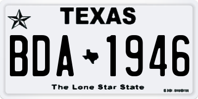 TX license plate BDA1946