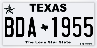 TX license plate BDA1955