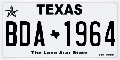 TX license plate BDA1964