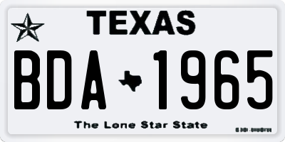 TX license plate BDA1965