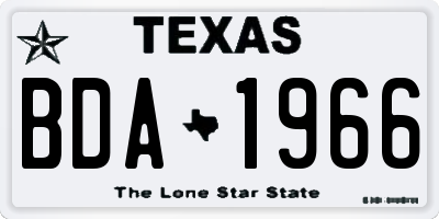 TX license plate BDA1966