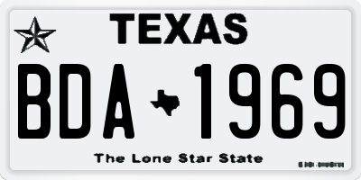 TX license plate BDA1969